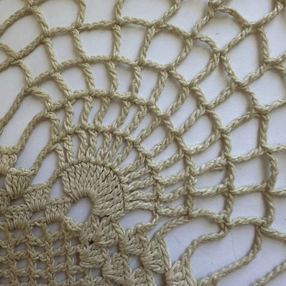 Vintage Hand Crocheted Doilies Lot of 3‎ Country Cottage Decor Shabby Chic Boho